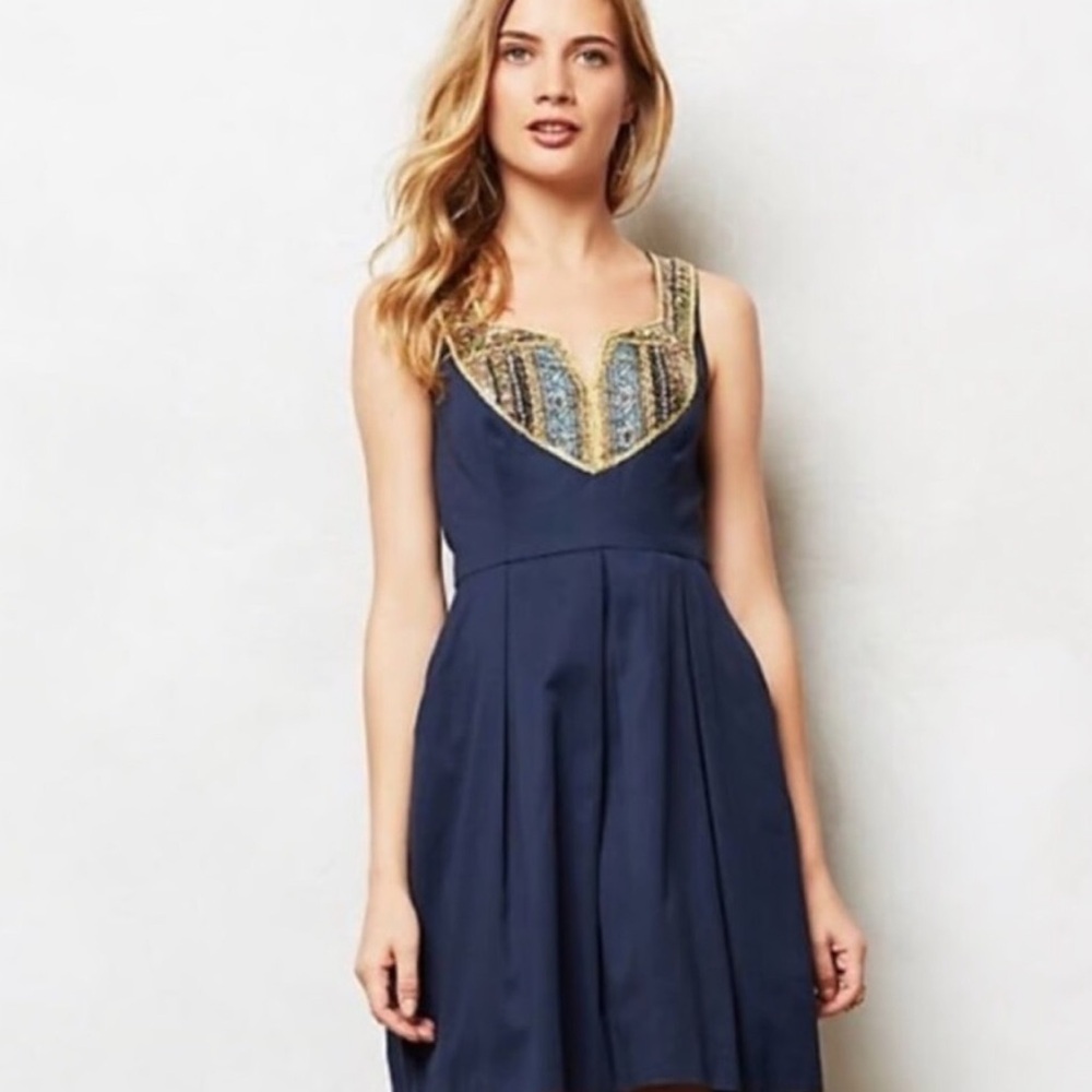 Elegant Navy Blue Mini Dress